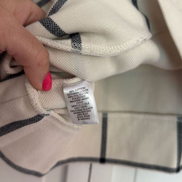 Loft windowpane crewneck crop sweater M - Picture 4 of 8